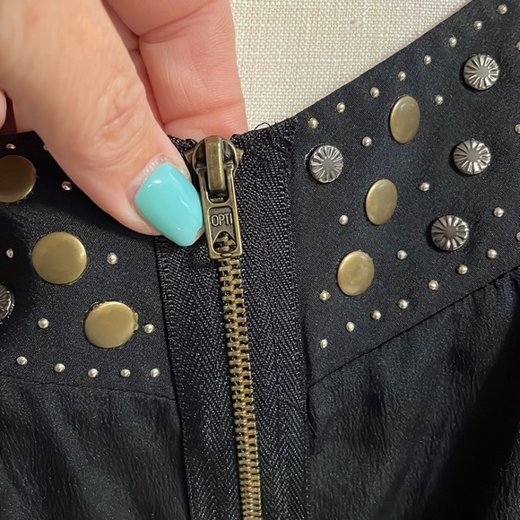 LYS halter zip up embellishment neckline top / blouse black adjustable straps 1X - Picture 4 of 11